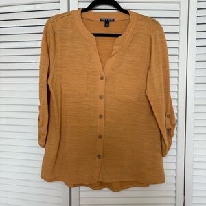 Yellow Button-Up Women's Top